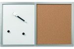Herlitz Tableau mixte blanc magnétique et liège L600xH400mm cadre en bois