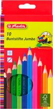 Crayons de couleur Jumbo hexagonal mine 5 mm étui de 10