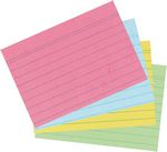 Fiches bristol A6 10,5x14,8cm 170g assorties lignées par 200 