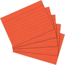 Fiches bristol A6 10,5x14,8cm 170g lignées orange par 100