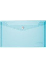 Pochette documents A5 L250xH179mm plastique bleu transparent