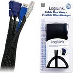 Gaine cache-cable en tissus noir 1,80 m