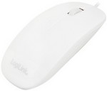 Souris optique, plat, avec fil, blanc