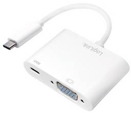 Cable Adaptateur vidéo et  de charge USB-C - VGA blanc 1,40 mètre blanc