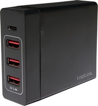 Boîtier de chargement USB, 4 ports, 3 USB-A et 1 USB-C 65 watt noir