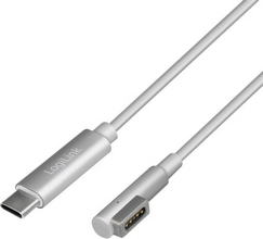 Câble de chargement USB-C mâle- Apple MagSafe mâle argent 1,80 mètre