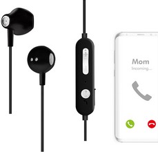Ecouteurs Bluetooth 5.0, stéréo, noir