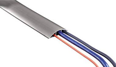 Passe-câbles Flexkanal adhésif larg 60mm long 1,80m pour câble de jusqu à 12mm de diamètre argent