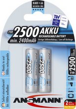 Piles rechargeables NiMH AA 1,2 V 2500 mAh HR6 lot de 2