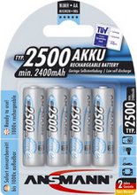 Piles rechargeables NiMH AA 1,2 V 2500 mAh HR6 lot de 4
