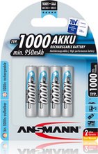 Piles rechargeables NiMH AAA 1000 mAh HR03 lot de 4