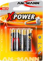 Piles Alcaline X-Power micro AAA LR03 1,5 volts blister de 4