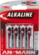 Piles Alcaline RED Mignon AA LR6 1,5 volts blister de 4