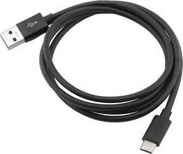 Câble de données et de charge USB-A 2.0 mâle - USB-C 3.0 mâle 1,2 mètre noir