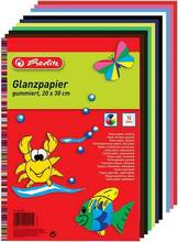 Papier 80g brillant 200 x 300 mm 10 feuilles couleurs assorties