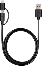 Chargeur et câble de transfert de données 2en1 micro USB/MFI lightning mâle - mâle 1m