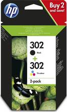 Pack de 2 cartouches d'encre noire et 3 couleurs X4D37AE authentiques HP 302