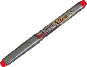Stylo-plume jetable V-pen Silver plume acier plume Moyenne M rouge