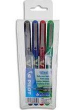 Stylo roller VBall VB 5 pointe tungstène fine 0,3 mm Etui de 4 couleurs