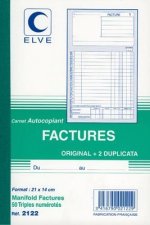 Carnet Factures 50 feuillets numérotés autocopiants A5 210x140mm tripli