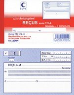 Carnet Reçu avec TVA 50 feuillets numérotés autocopiants 105 x 180 mm dupli