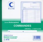 Carnet Commandes 50 feuillets numérotés autocopiants 210x210mm tripli