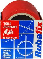 Ruban Toile Adhésive Mille 38 mm x 3 m Rouge