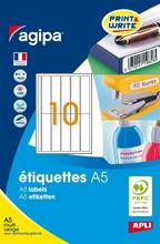 Etiquettes Blanches Multi-Usage 100x24mm étui de 160 sur 16 feuilles A5