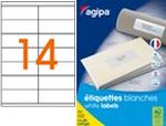 Etiquettes Multi-usages 105 x 39 mm boite de 1400 sur 100 planche A4