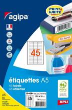 Etiquettes Blanches Multi-Usage 12,8x38mm étui de 720 sur 16 feuilles A5