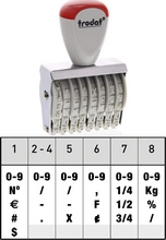 Numéroteur manuel 1548 8 bandes hauteur 4 mm