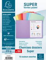 Chemises Super 24x32cm pour format A4 210g couleurs assorties 100 pièces