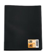 Protège-documents standard A4 20 pochettes 40 vues noir