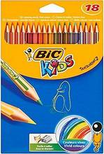 Crayons couleur Bic Kids Tropicolors étui de 18 en carton
