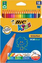 Crayons de couleur Kids Evolution mine 3,2 mm étui en carton de 18