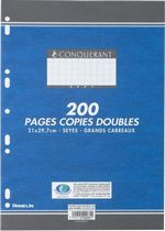 Copies doubles perforées 200 pages A4 70g Grands carreaux Seyes