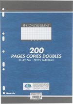 Copies doubles perforées 200 pages A4 70g 5 x 5