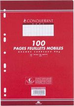 Copies simples perforées blanches 100 pages A4 90g Grand carreaux seyes