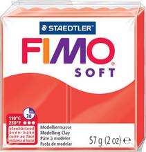 Fimo Soft pate à modeler à cuire rouge indien 57 g