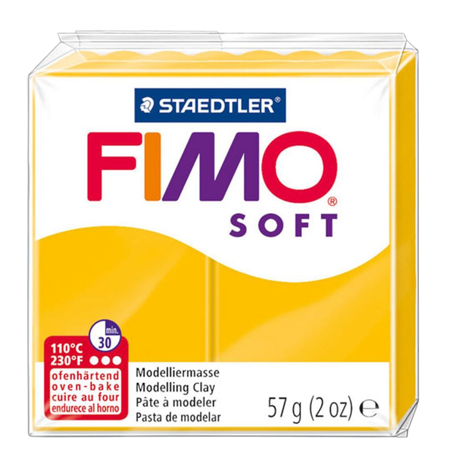 Fimo Soft pate à modeler à cuire Jaune soleil 57 g