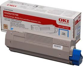 Toner OKI pour imprimante laser C5650, C5750 2000 pages cyan