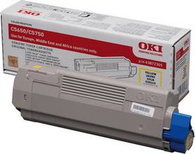 Toner OKI pour imprimante laser C5650, C5750 2000 pages jaune