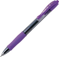 Roller encre gel G2 07 pointe moyenne 0,4 mm rechargeable violet