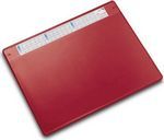 Sous-main Durella Soft 50x65cm rabat transparent amovible rouge