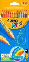Crayons couleur Bic Kids Tropicolors mine 3,2mm étui de 12 en carton