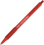 Stylo bille rétractable Bic Soft Feel Clic grip pointe moyenne Rouge