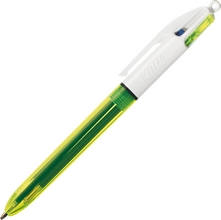 Stylos Bille Rétractables BIC 4 Couleurs Fluo pointe moyenne Corps jaune fuo