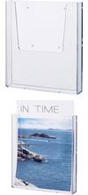 Porte-brochures mural A4 portrait L225xH250xP39mm transparent