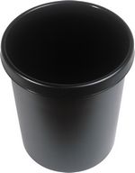 Corbeille papier plastique PE ronde 30 litres noir
