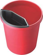 Corbeille papier plastique PE ronde 30 litres rouge